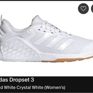 adidas Women's Dropset 3 Training Shoes in White with Gum Sole